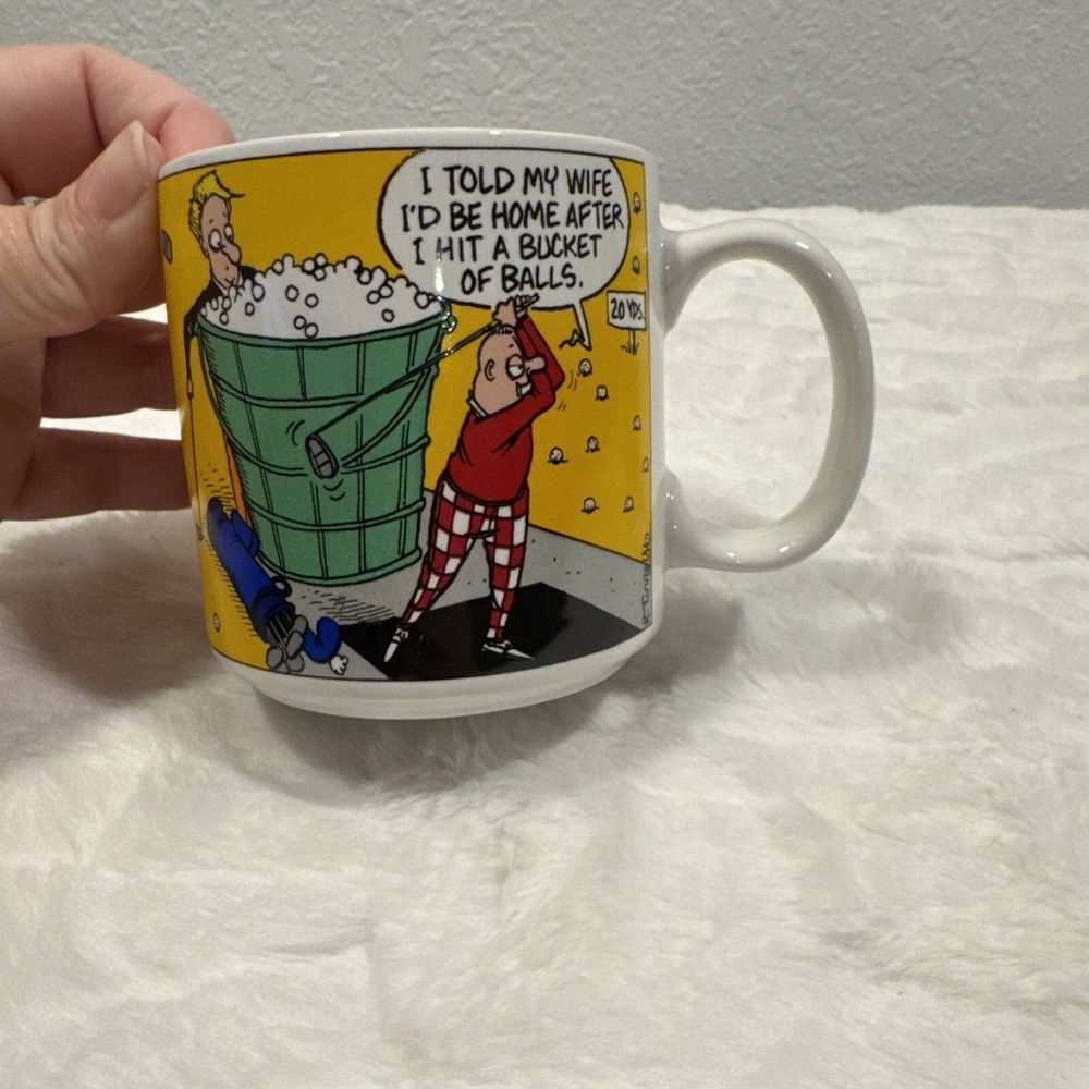 Pete and Clete Golf Humorous Coffee Mug Ganz Creators Syndicate Yellow Ceramic